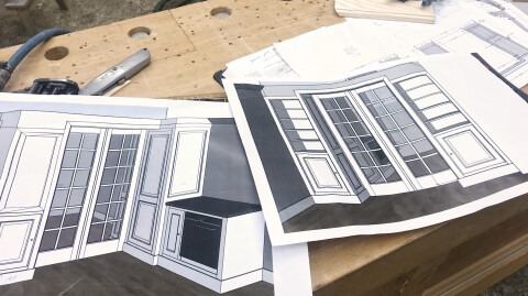 room and suite doors with built in kitchen made to fit by furniture makers De Stoof